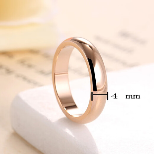 Fat Donglai same style rose gold couple ring AU750 platinum pair for men and women 18k color gold light A style couple ring (rose gold)