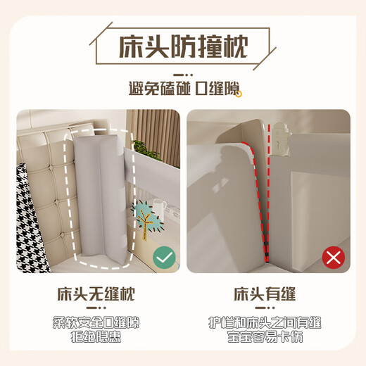 Guanlilang bed rail bed guardrail baby anti-fall anti-fall baby bedside anti-seam soft bag anti-collision pillow universal accessories gray