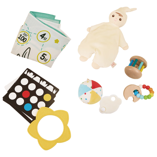 Hape newborn soothing gift box punch blanket hand rattle gripping teether touch ball toy 35610 children's gift newborn gift box set 0-12M