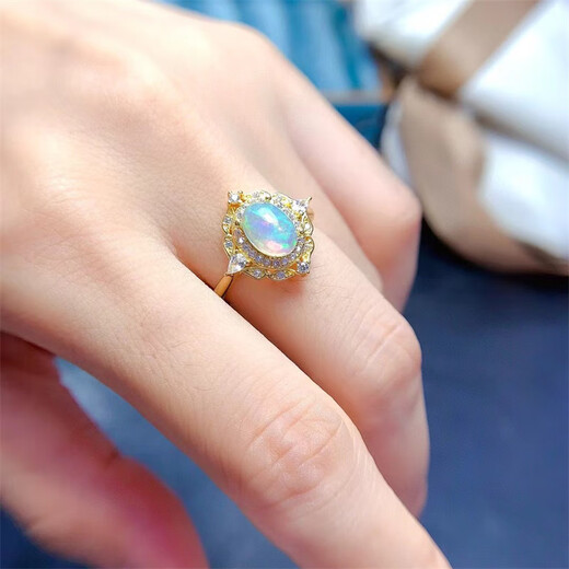 Tingbai's new natural colorful opal pendant necklace full of fire color s925 silver finely inlaid opal ring with certificate natural opal pendant white gold