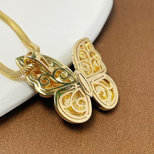 MISS high-end jewelry 18K gold diamond pendant luxury group-set diamond butterfly pendant earrings ring with certificate pendant