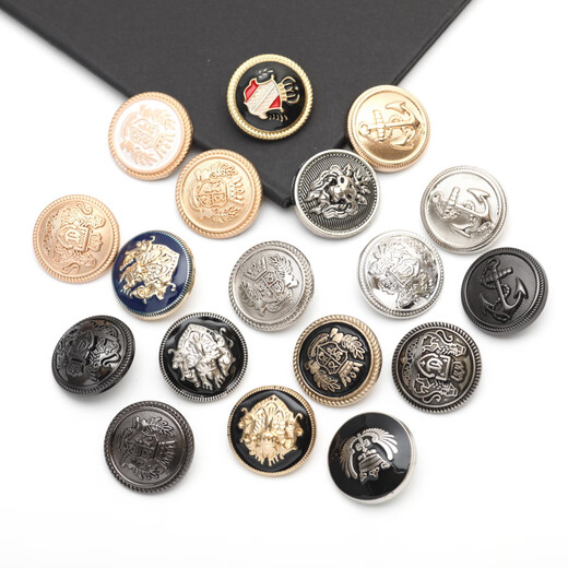 睿爸金属扣子纽扣高档男女士风衣毛呢袖扣西服扣外套大衣圆形西装钮扣 66号 麦穗黑色 20mm【3颗装】和五角硬币一样大