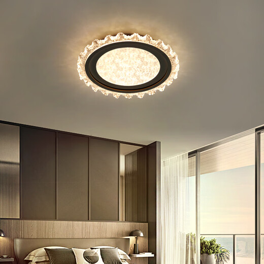 Forest cream style flower bedroom lamp simple modern creative warm full spectrum eye protection room ceiling lamp 2024 new DD-8253 small size 43CM white three-color dimming