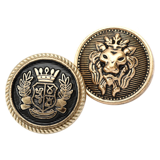 睿爸金属扣子纽扣高档男女士风衣毛呢袖扣西服扣外套大衣圆形西装钮扣 66号 麦穗黑色 20mm【3颗装】和五角硬币一样大