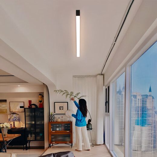 Yilin (yilin) glass sunroom special lamp long strip three-proof balcony lamp ceiling lamp canopy eaves super bright strip lamp length 30CM wide 3.8CM-12W three-color dimming three sides