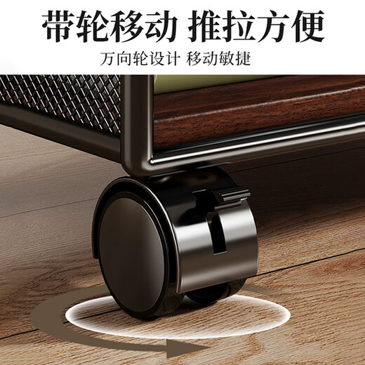 Julihui workstation storage rack removable multi-layer book and file organization desk simple storage rack desk simple bookshelf black teak board with wheels