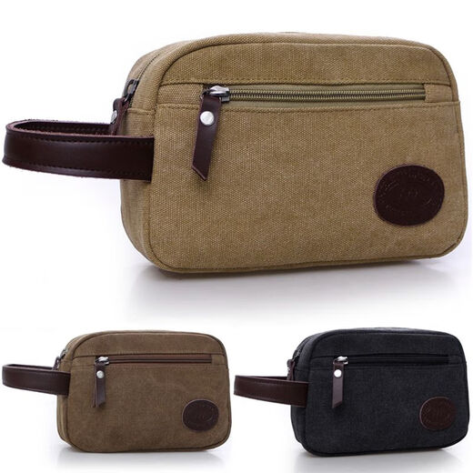 Bolso de embrague de changyin hombres lienzo de manejo bolso bolso de bolso casual hombres clip bolsillo bolsillo de mano gran capacidad llave moneda billetera negra gris