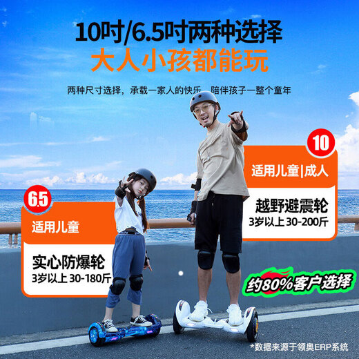 Lingao electric smart balance car, first-of-school gift, 6-12 years old, 10 to 15 years old, children's adult motion sensing car, 10-inch smart APP protection + glare wheel