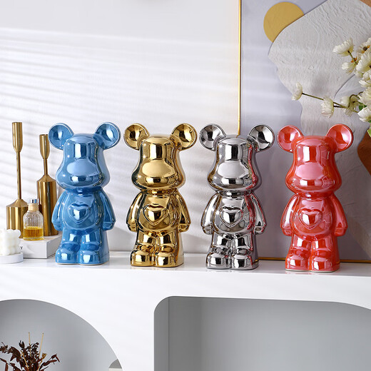 Internet celebrity violent bear cartoon TV wine cabinet living room decoration light luxury high-end ceramic children's piggy bank birthday gift 35cm orange care bear 16*13.5*35