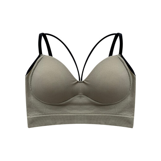 Ji Yafuxia's new Korean style slim cross camisole bottoming outer wear all-in-one cup bra tube top beautiful back top for women black one size