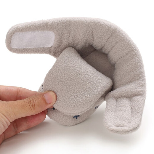 Tutu Dawen Newborn Baby Shoes 0-1 Years Old Toddler Cotton Shoes for Male and Female Baby Autumn and Winter Plus Velvet Warm 6-12 Months Foot Covers Light Gray Velvet Thickening Inner Length 13cm (Suitable for 0-12 Months)