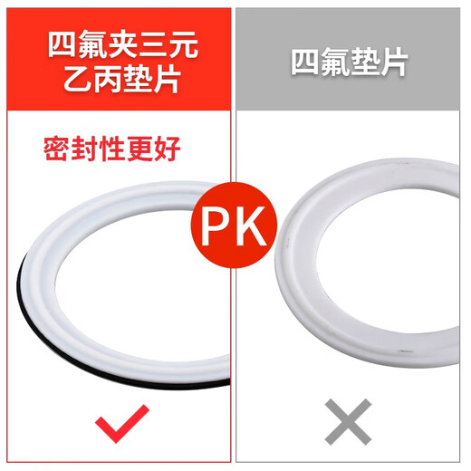 Lihaitun EPDM PTFE sandwich composite quick-install clamp joint gasket composite gasket sandwich corrosion-resistant seal ring PTFE + EPDM 51 chuck 64