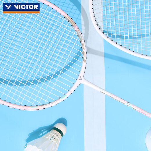 VICTOR victory badminton racket full carbon challenger 9500 ultra-light carbon fiber small hammer offensive single shot big hammer ultra-light and high-looking TK-8LY cherry blossom powder 5U (75-79.9 g)