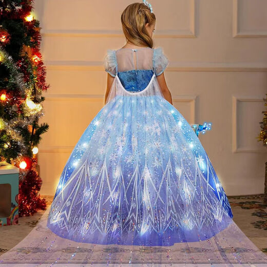 Vinoa Frozen Elsa Princess Dress Summer Children's Birthday Style Dress Girls Elsa Dress Mesh Skirt Main Image 120