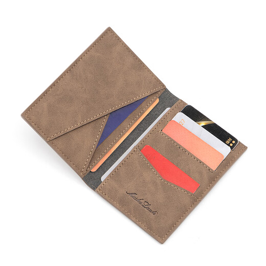 MashaLanti men's card holder, ID bag, multiple card slots, bank card, driver's license storage bag, birthday gift for boyfriend and husband, brown