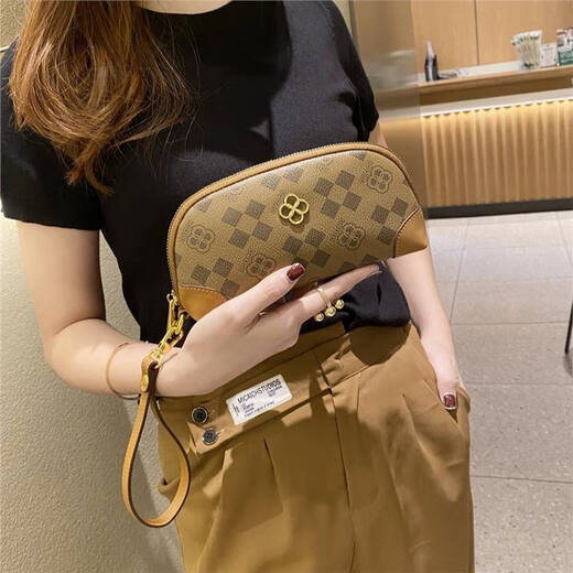 Duoqi Marke Vierblättriges Kleeblatt Geldbörse Neue trendige Mode bedruckte Clutch Damen Handy Münzklammer 156 Gelb