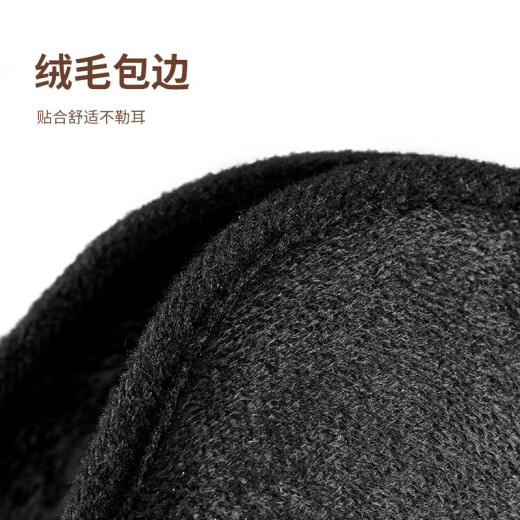 Suncojia earmuffs, earmuffs, earmuffs, earbags, winter plus velvet to keep warm, back-worn earmuffs, thickened black