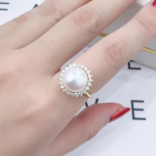 Congye DIY jewelry accessories S925 sterling silver pearl set empty support sunflower earrings pendant ring empty support semi-finished product S925 silver earrings empty support silver model does not include pearls