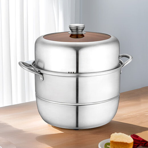 Debo Debo soup steamer 304 stainless steel pot two-layer steamer induction cooker universal Warwick 30cm