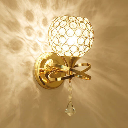 Yilin wall lamp bedroom wall bedside lamp simple modern creative European American American led living room aisle stair lamp golden single head gold delivery LED bulb warm light