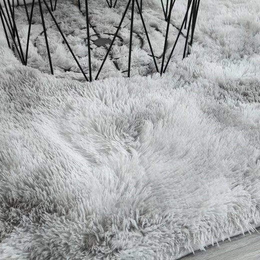 Mengling plush silk wool bedroom strip carpet, skin-friendly, non-slip and lint-free, simple silver gray 70*160cm