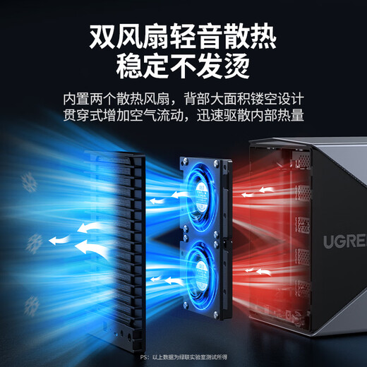 Greenlink disk array cabinet hard disk cabinet multi-disk 5-disk double-disk disk cabinet 2.5/3.5-inch hard disk box SATA serial port suitable for NAS expansion storage expansion dual disk without RAID + readable 48TB