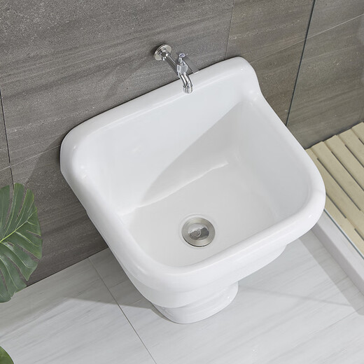 Washing mop pool high-foot household balcony ceramic split floor-standing bathroom old style large wall drainage floor mop basin 42 cm pool + 60 cm column desk control