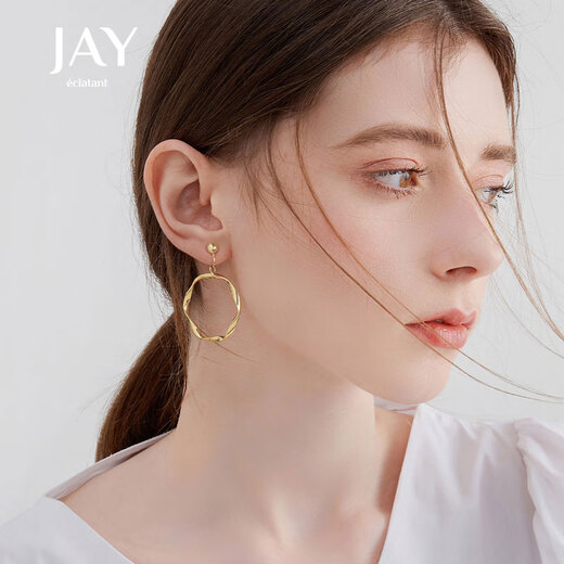 Jay painless mosquito coil disc ear clip without piercing female exaggerated large ear hoop earrings as a birthday gift for girlfriend