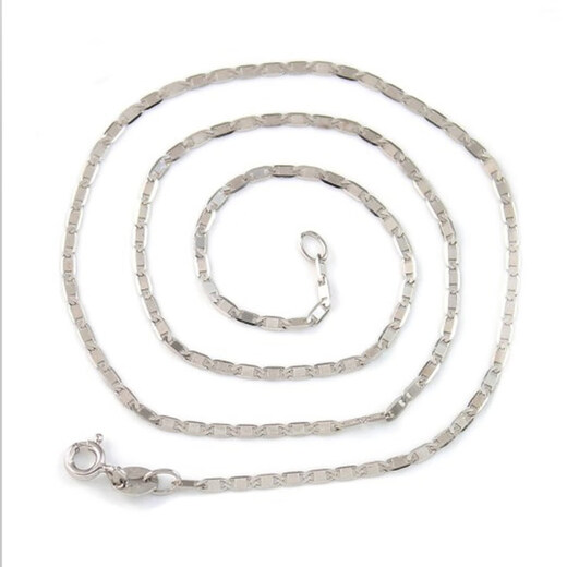 DR-FLVVS Fat Donglai same style platinum pt950 white l gold necklace women's fashion simple tile chain clavicle chain platinum 45cm 2.0MM wide platinum tile chain