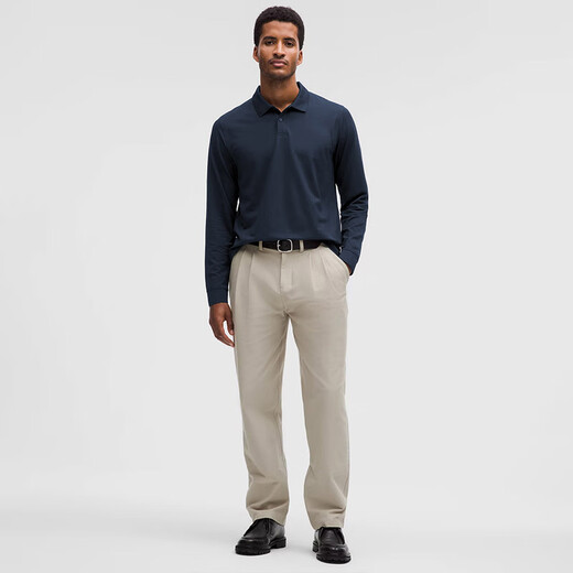 Lululemon丨Pique men's classic cut pique long-sleeved casual shirt LM3F74S navy blue S