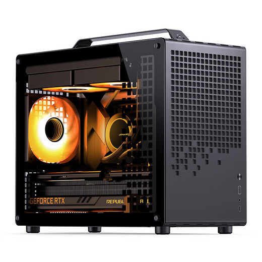 JONSBO Z20 Grifftyp MATX weiß 240 wassergekühltes Mini-Kompakt-MINI-Kleingehäuse TYPEC-Desktop-Büro weiße seitlich transparente Spielekonsole Desktop-ITX-Computergehäuse Z20 schwarz + Prism 7PRO-Lüfter * 3 (1 positiv und 2 negativ)