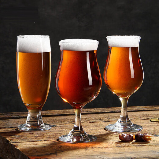 European and American tall craft beer mug open tulip mug creative personality large capacity stout sour beer mug glass single tulip style - 380ml