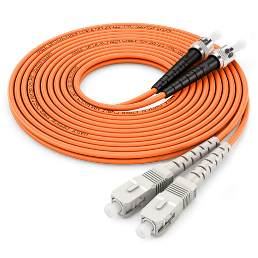 Haile Gigabit Multimode Faser-Jumper OM2 Dual Core ST-SC Pigtail 50/125 Sprungfaser 3 Meter HJ-2ST-SC-MD3