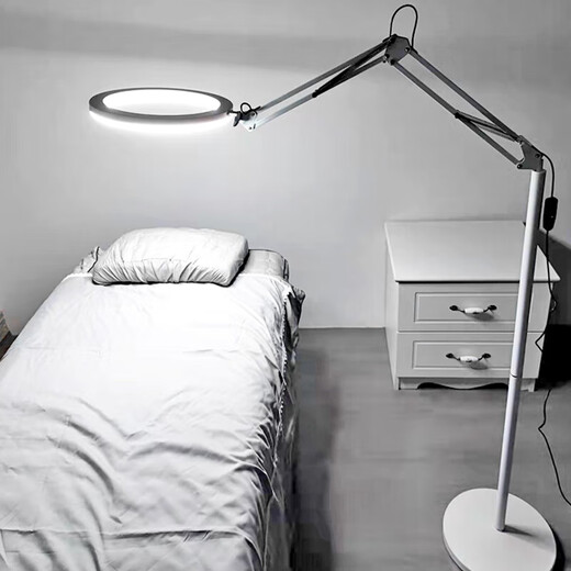 枫岚情 FENGLANQ纹绣灯美容灯美甲美睫纹眉落地灯110VLED照脸睫毛纹身工作灯 白色16瓦双色配放大镜