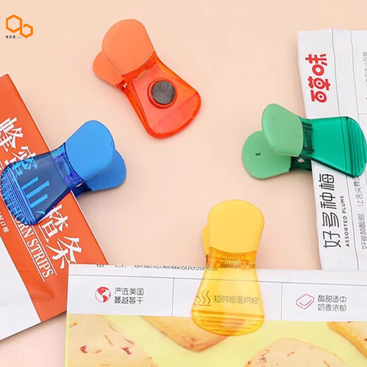 Manami 6-pack magnetic refrigerator sealing clips color sealing fresh-keeping clips household snacks moisture-proof clips seal message stickers multi-functional sealing clips refrigerator magnet clips magnetic clips 6 random colors