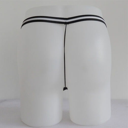 Men's underwear set, penis, egg separation pants, sexy enlarged thong, hollow five-ring restraint ring, exposed point, black 1 pair, one size fits all