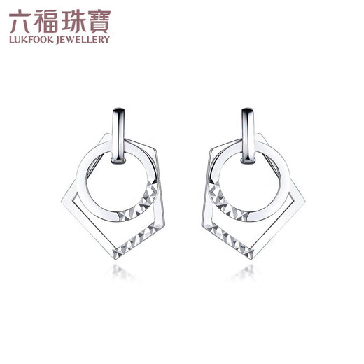 Lukfook Jewelry Platinum 950 geometric platinum earrings, earrings, earrings for women, price approx. 2.43 grams