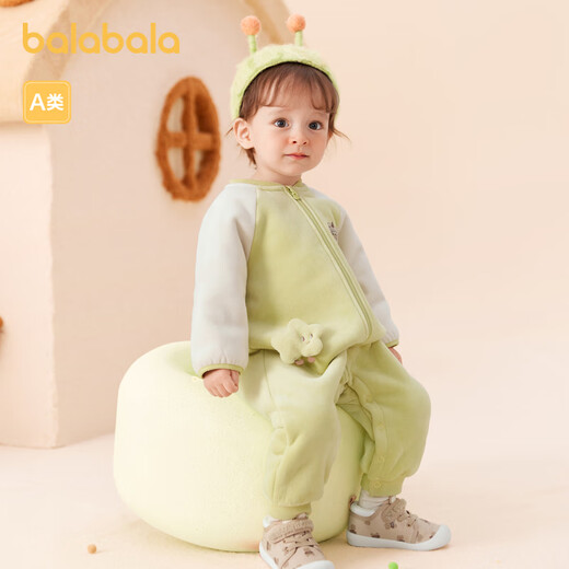 Balabala children's clothing baby jumpsuit newborn baby clothes bag fart clothes winter clothing plus velvet thickening cute boys and girls baby clothes