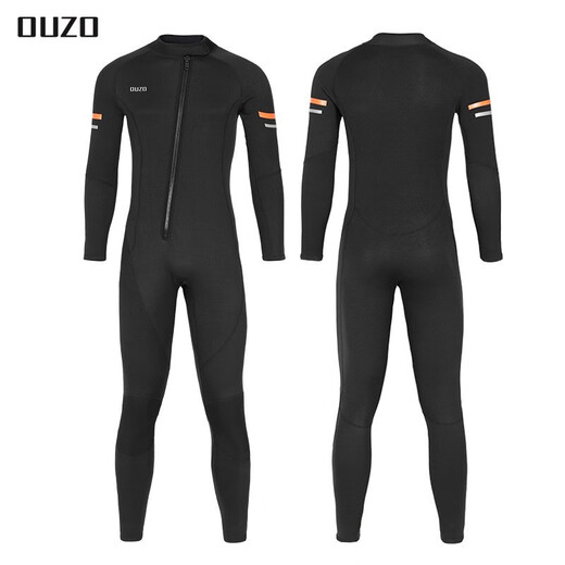 Wetsuit for men 1.5mm 3MM one-piece wetsuit for women cold-proof and warm swimsuit surfing paddle board snorkeling suit new style 1.5MM black gray short-sleeved one-piece back opening male 2XL