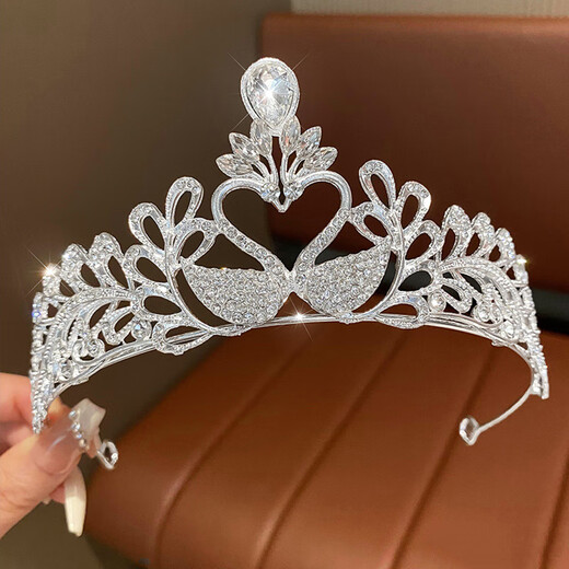 This sea crown tiara children's hair accessories hairband proposal certificate crown birthday gift crown headband crystal tiara crown tiara swan style