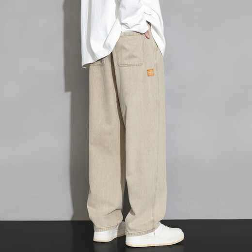 Foss Phil jeans men's autumn and winter new American retro wide-leg workwear youth loose straight long pants men HSNZ-G76 black XL (recommended 135-155Jin Jin equals 0.5 kg)