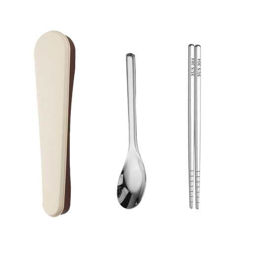 Shihua 304 stainless steel chopsticks, spoons and tableware portable set student portable chopsticks and spoons storage box three-piece set