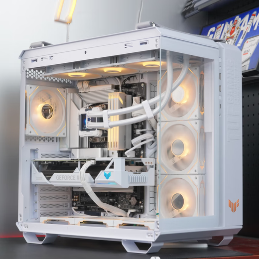 ASUS Family Bucket i7 14700KF host RTX5070Ti Fubuki host ROG Family Bucket Sun God water-cooled game live broadcast 4K rendering assembly computer complete machine Prism 4th generation fan*7