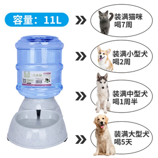 CLCEY Large Capacity Water Fountain Automatic Golden Retriever Large Dog Border Collie Samour Labrador Dog Drinking Bowl Food Bowl Pet 11L Water Feeder + 11L Feeder