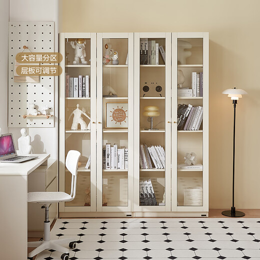 Quanyou Home Living Room Glass Display Decoration Cabinet Simple Dustproof Narrow Bookcase Bookcase Storage Wall Cabinet Standing Cabinet