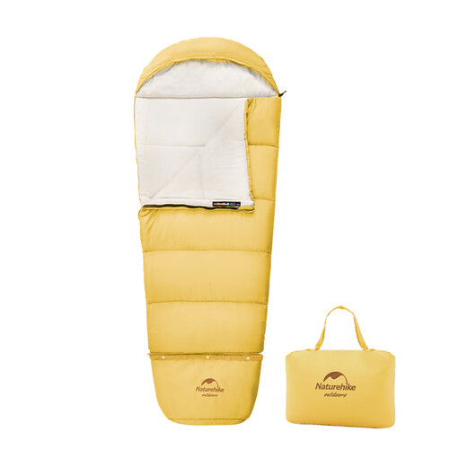 Naturehike Children's Growth Envelope Sleeping Bag School Primary School Students Lunch Break Nap Quilt for Adults Outdoor Camping Comfort Temperature 6/Brassica Yellow 1.4kg