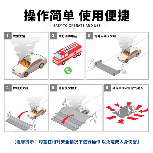 Car-specific fire-extinguishing blanket, fire-fighting flame-retardant cloth, glass fiber, high silica, high temperature resistance, rechargeable, vehicle-mounted fire extinguishing, high silica material/customized size, contact customer service