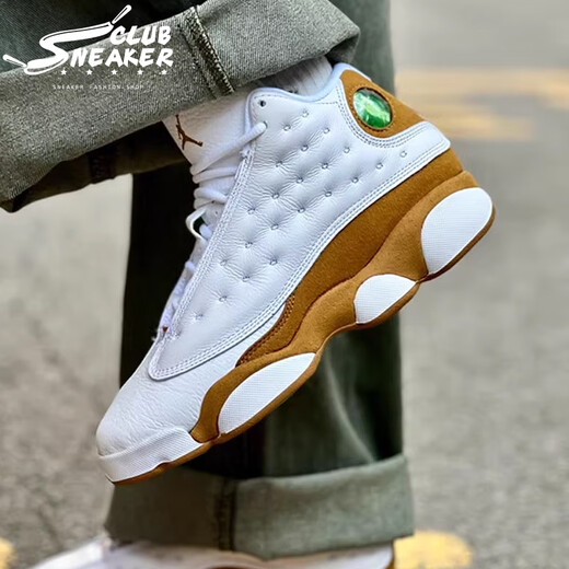 Nike (NIKE) Air Jordan 13 AJ13 Joe 13 White Brown Wheat Men's High Top Retro Sports Basketball Shoes 414571-171 42.5