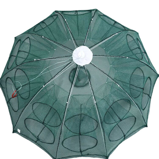 Fish and shrimp net cage, ground net, lobster net, ground dragon fish net cage, can only enter fishing net, fishing net cage, shrimp cage, eel cage, upgraded and enhanced version with 4 holes + drawstring + 1 pack of bait