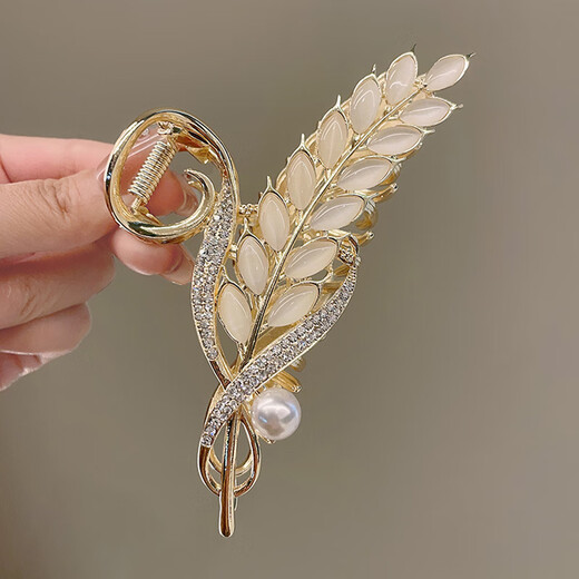 Ji Sifan wheat ear hair clip back of the head 2025 new high-end grab clip shark clip hair clip large clip headwear birthday gift wheat ear high-end hair clip (gift box)